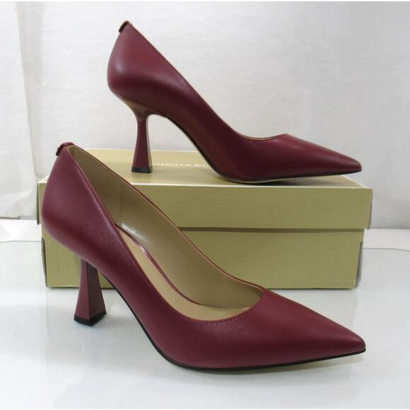 Michael Kors Clara Mid Heel Pointed toe Pump Mulberry Leather - Picture 3 of 9
